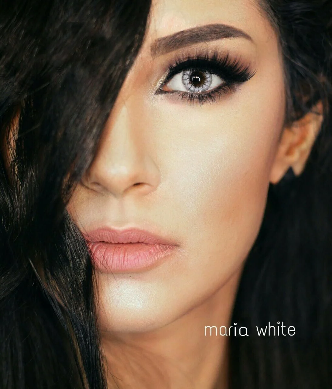 Maria White Natural Grey Coloured Contact Lenses - Image 3